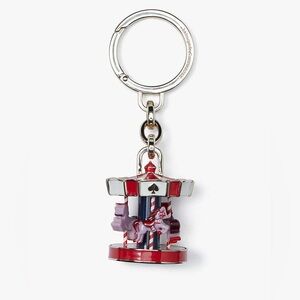 Carousel Keyring Charm in Red, White & Blue